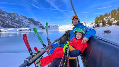 2022/01: Auf dem Sessellift entlang dem Trübsee (CH/NW)