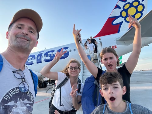 Der Flug auf Santorini ging mit der Edelweiss-Air