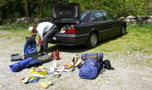 Anfahrt mit viel Gepäck!