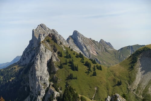 Blick auf die Ostseite der Gastlosenkette.