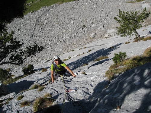 Und los geht's - Dominik in der 3. Seillänge