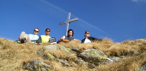 Oben. Es folgt die Gipfelrast