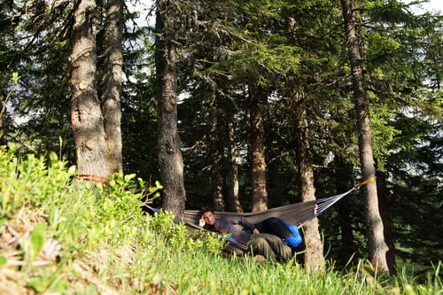 Mein heutiger Schlafplatz in der Hängematte.