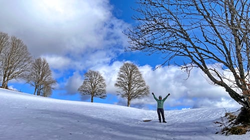 2022/02: Auf der Erwanderung des Lebküchlerwegs trafen wir auf mehr Schnee als erwartet. (D/WT/Todmoos)