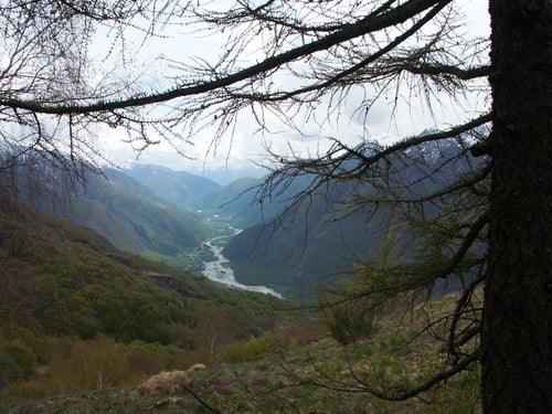 Blick hinunter ins Tal.