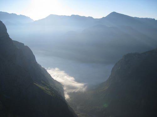 Der Königsee im Morgennebel