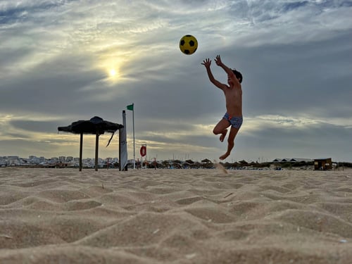 Am riesigen Strand von Praia de São Roque