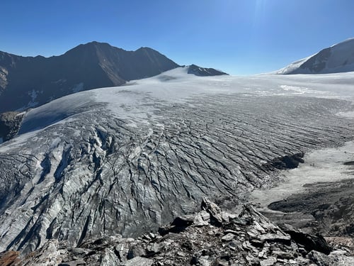 Blick auf den Riedgletscher.