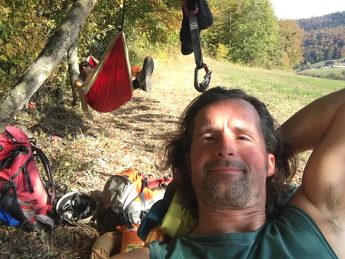 After-climb-chilling in der Hängematte.