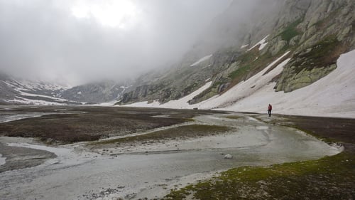 Auf dem Bächlisboden beim Aufstieg zur Hütte.