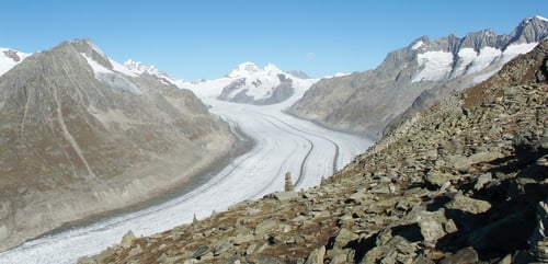 Blick auf den Aletschgletscher.
