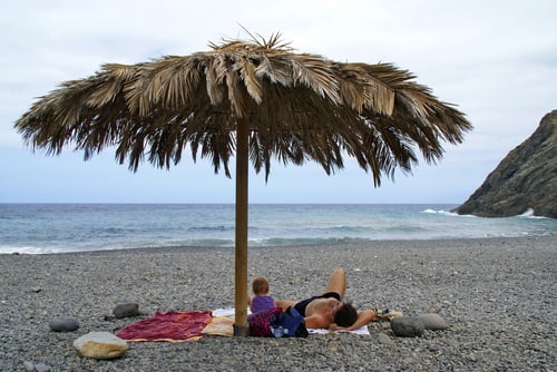 Entspannen am Meer. Der ganze Strand gehört uns.
