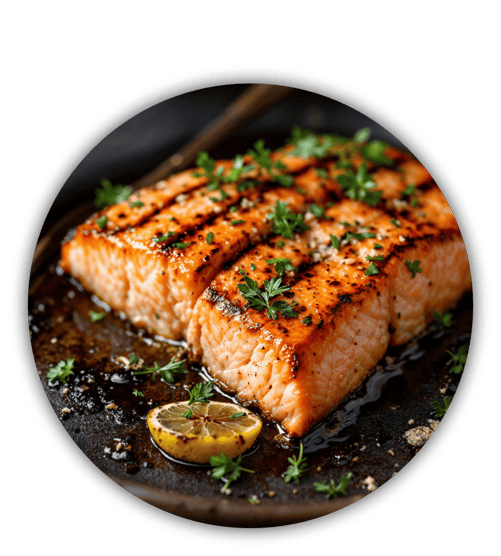 Rezept; Lachs; gegrillt; gegrillter; Knoblauch; schwarz; Ail, noir; Frankreich; Nordfrankreich; Potdevin; Knobi; Knolle; Kibu; Kibü; KibüWürze
