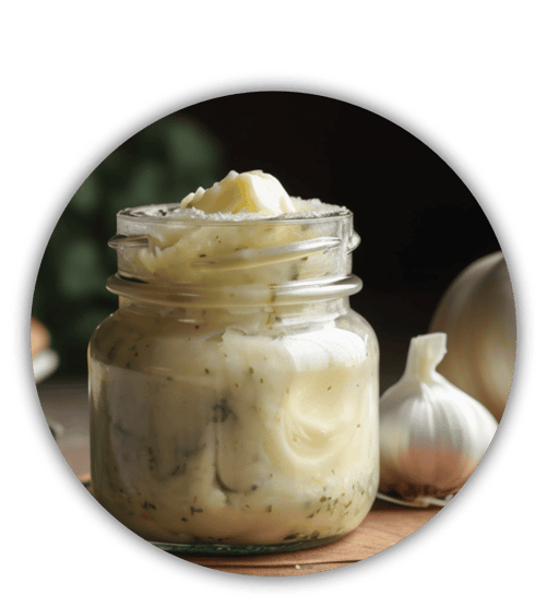 Knoblauch; Butter; Knoblauchbutter; Kräuter; Provence; geräuchert, Ail, fume; fumé; Knobi; Knolle; Kibu; Kibü; KibüWürze