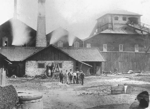Exteriörbild av Ljusne södra järnverk som anlades 1873-74. Foto: Stig Wallström