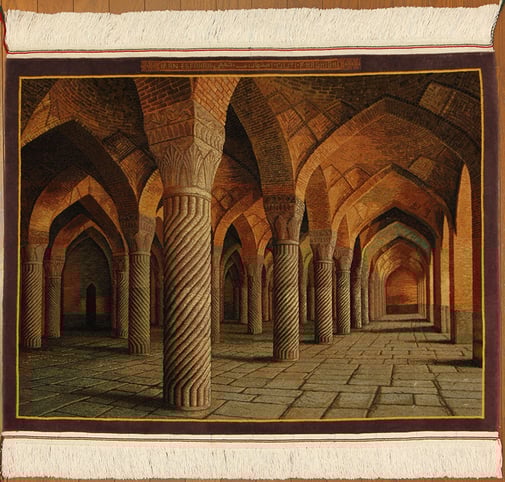 〈シラーズ サンデヴァキールのモスク〉繊細・緻密な織り職人の見事な技巧。