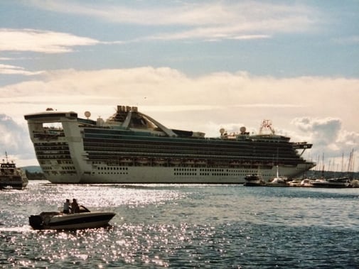 Photo d'un paquebot dans le port d'Oslo, archives personnelles de Christina Mirjol