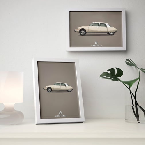 Citroen DS Renault Mercedes Porsche Peugeot poster carposter framed picture illustration graphic ilustracija grafika katrca classic cars