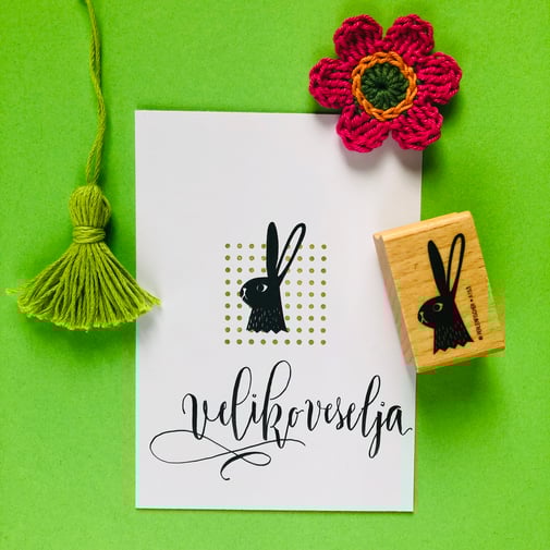 žig zajec velika noč pomlad cvetje ustvarjanje štampiljka