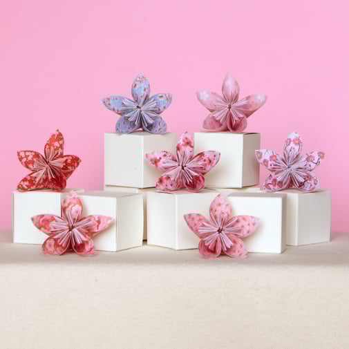 origami kusudama cvet pomlad šopek cvetje škatlice