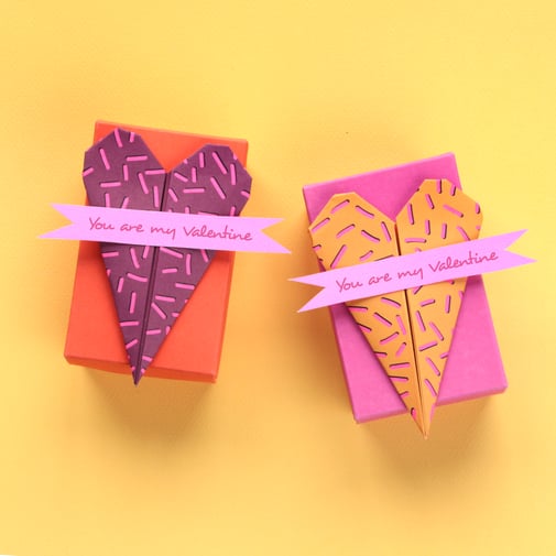 srček origami srce valentinovo valentin darilo škatlica škatla darilna