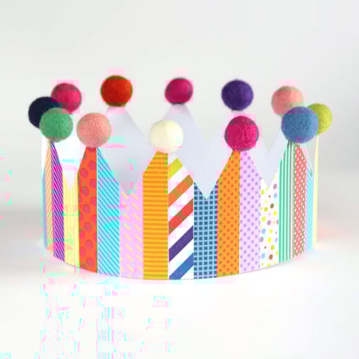 krona princeska washi trakovi filc kroglice filzkugeln prinzessin masking tape