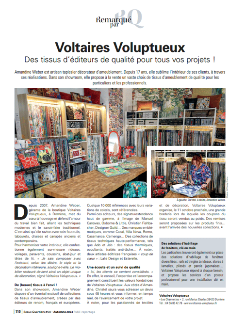 Beaux quartiers septembre 2024