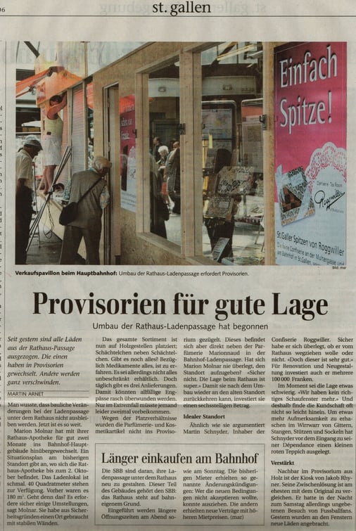 Filiale beim Bahnhof-Umbau 2006