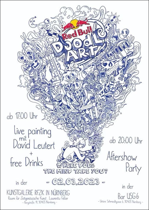 Red Bull Doodle Art 2023 - Kunstevent in der Galerie rfzk in Nürnberg