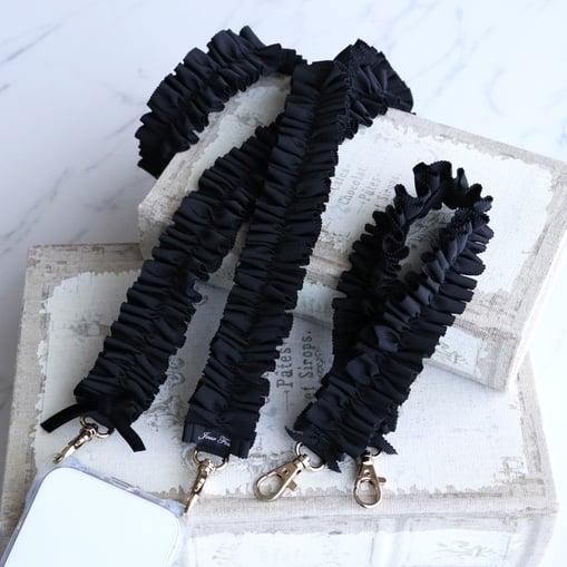 JourFin　ジュールフィン　ラブリボン　LoveRibbon　リボン　リボン教室　リボン教室芦屋　リボン　リボンワーク　リボン資格　リボンレッスン　フリルショルダー　フリルショルダーストラップ　スマホストラップ　フリルスマホストラップ　木馬リボン　MOKUBAリボン　MOKUBA　リボンショルダー