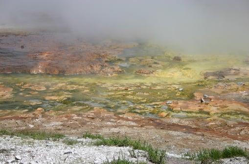 Colourful Thermophilic Archaebacteria Stain in Midway Geyser Basin