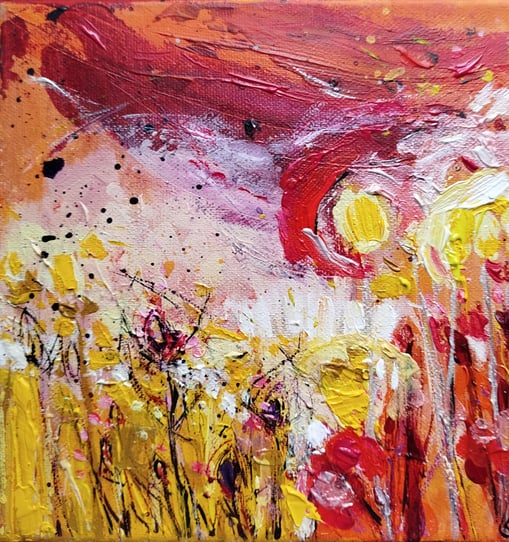 Elisabeth Augendre artiste peintrre en Ariège acrylique impressionnisme promenade en jardin 39