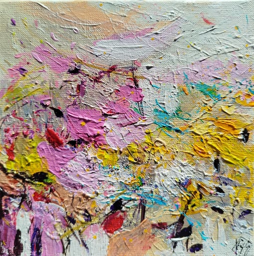 Elisabeth Augendre artiste peintre en Ariège acrylique impressionnisme promenade en jardin 34