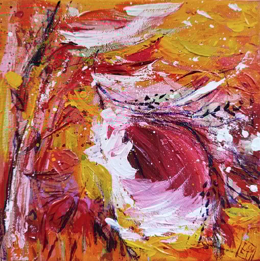 Elisabeth Augendre artiste peintre en Ariège acrylique originale promenade en jardin 24