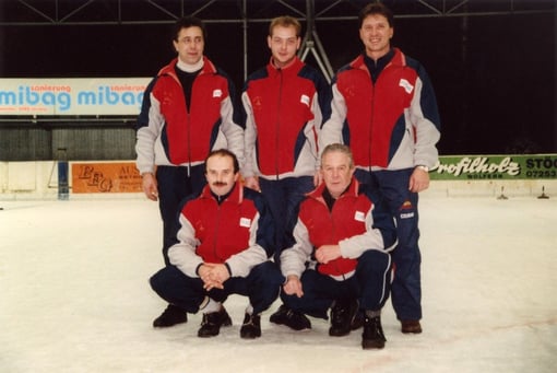 hi.v.l. Haslinger Valentin, Schindlinger Kai, Wieser Günter. vo.v.l. Eßl Christian und Stadler Karl