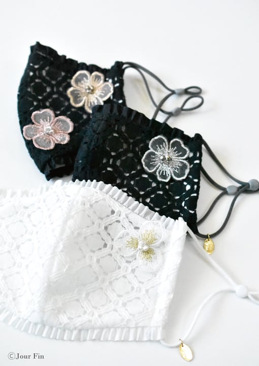 JourFin ラブリボン　リボン　リボンレッスン　リボンワーク　LoveLibbon　マスク　マスク手作り　マスク制作 　ハンドメイド　手づくりマスク　ラグジュアリーマスク