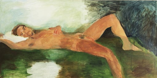 Eva Hradil, "28.7.2005" aus "Männerlandschaften", 100 x 200 cm, Pigmente und Acrylbinder auf LW
