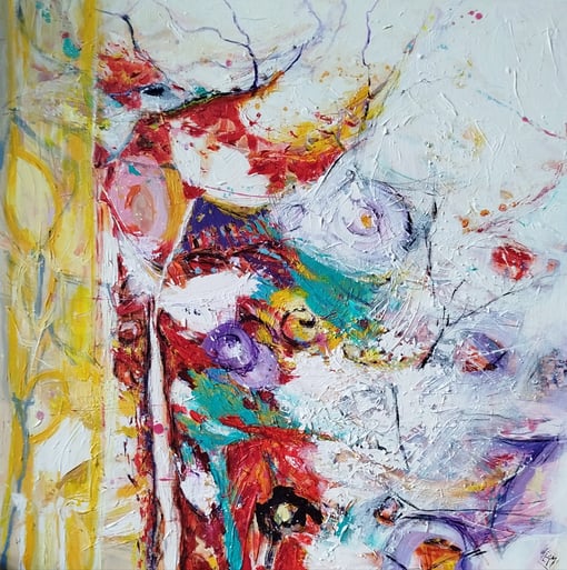 Elisabeth Augendre artiste peintre en Ariège acrylique originale impressionnisme jardins extraordinaire 16