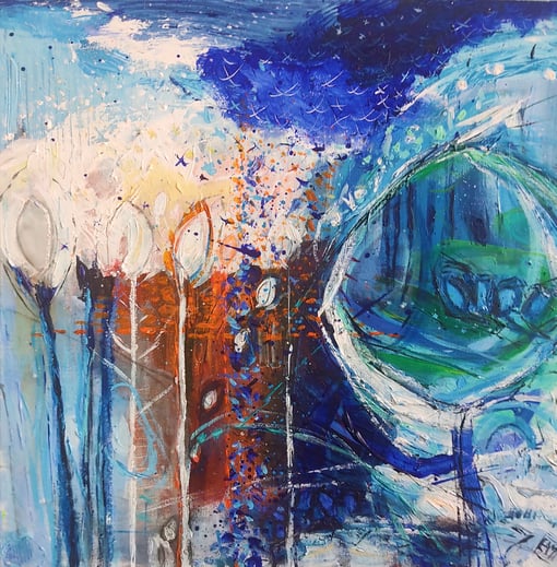 Elisabeth Augendre artiste peintre en Ariège acrylique impressionninsme les jardins extraordinaires 10