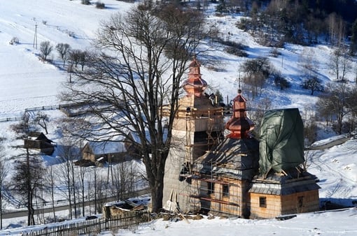 Remont cerkiewki w Dubnem. Fot. Łukasz Płoskoń