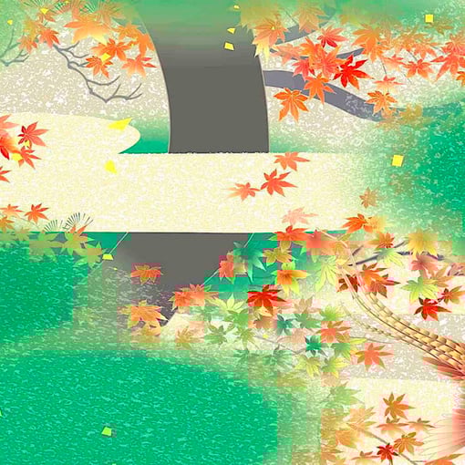 加賀友禅ベクターデザイン和柄壁紙クロス