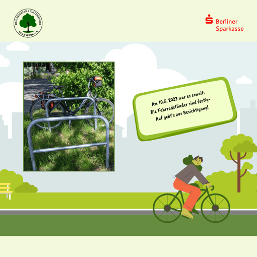 Von der Berliner Sparkasse gespendet: neue Fahrradständer