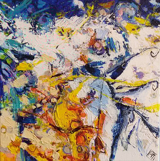 Elisabeth Augendre artiste peintre en Ariège acrylique impressionnisme fantaisie en jardin 32