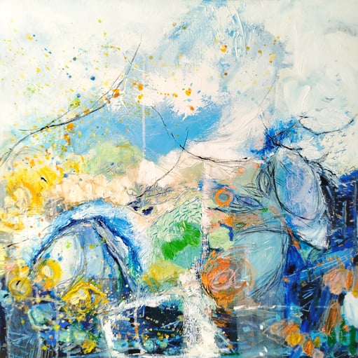 Elisabeth Augendre artiste peintre en Ariège acrylique impressionnisme fantaisie en jardin 12