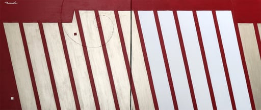 SKY LIGHT  2   1060mm*455mm (530mm*455mm each)  F10*2   2022  acrylic on canvas, wood