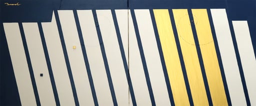 SKY LIGHT  1   1060mm*455mm (530mm*455mm each)  F10*2   2022  acrylic on canvas, wood