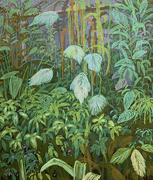 Asta Rode, Kew Garden, Acrylstift auf Leinwand, 70x90 cm, 2024