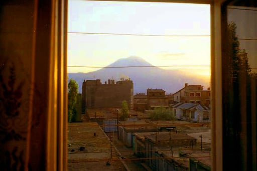 von meinem Fenster präsentierte sich der Mt. Ararat