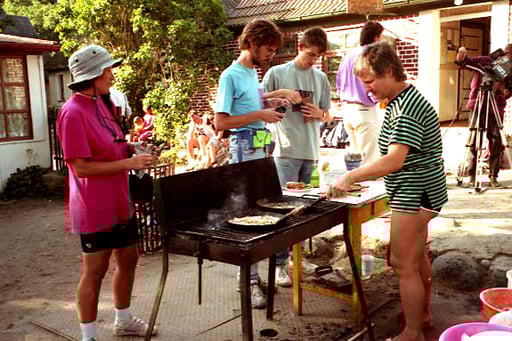 es gab gegrillten Flunder und Bratkartoffel