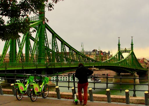 die eiserne Brücke über die Donau war unser Ziel